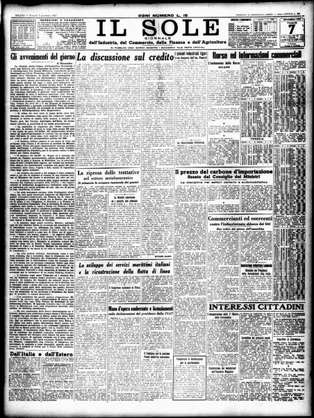 Il sole : giornale commerciale, agricolo, industriale... : organo ufficiale della Camera di commercio e industria di Milano ...
