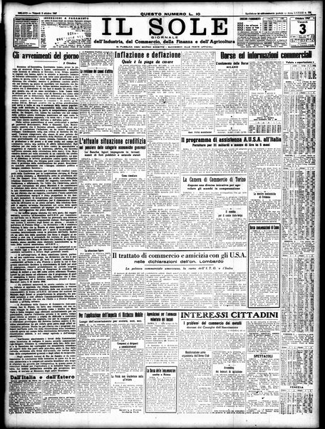 Il sole : giornale commerciale, agricolo, industriale... : organo ufficiale della Camera di commercio e industria di Milano ...