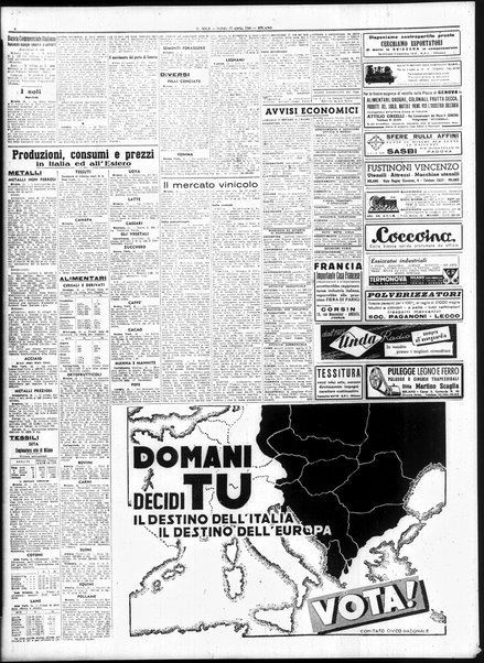 Il sole : giornale commerciale, agricolo, industriale... : organo ufficiale della Camera di commercio e industria di Milano ...