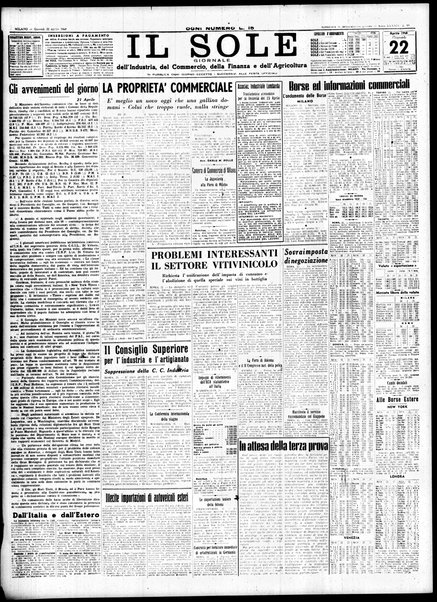 Il sole : giornale commerciale, agricolo, industriale... : organo ufficiale della Camera di commercio e industria di Milano ...