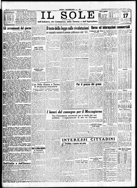 Il sole : giornale commerciale, agricolo, industriale... : organo ufficiale della Camera di commercio e industria di Milano ...
