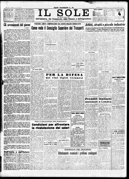 Il sole : giornale commerciale, agricolo, industriale... : organo ufficiale della Camera di commercio e industria di Milano ...