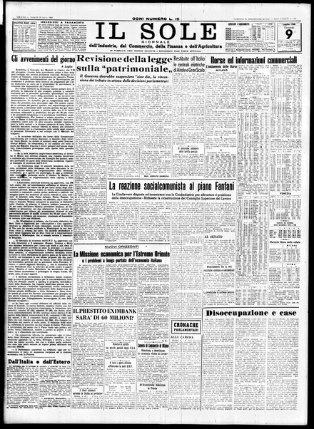 Il sole : giornale commerciale, agricolo, industriale... : organo ufficiale della Camera di commercio e industria di Milano ...