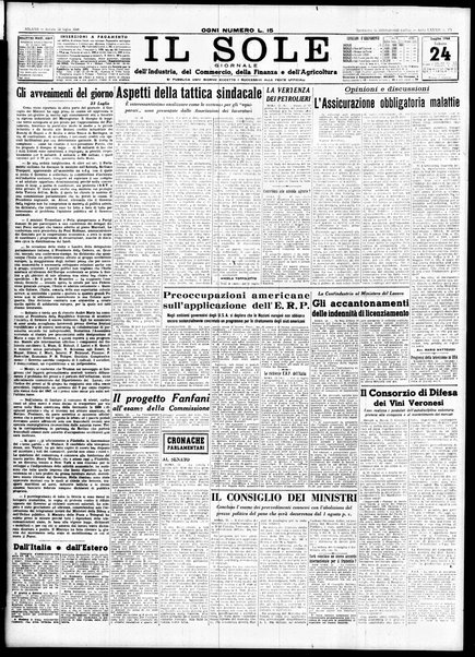 Il sole : giornale commerciale, agricolo, industriale... : organo ufficiale della Camera di commercio e industria di Milano ...