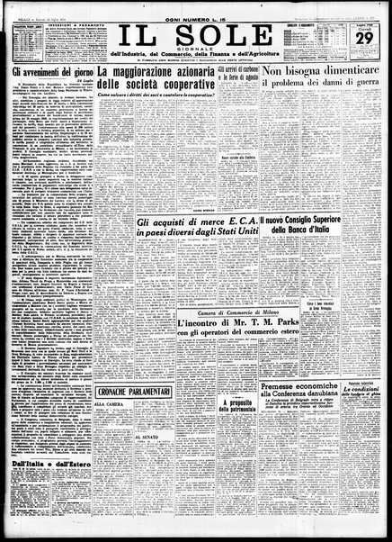 Il sole : giornale commerciale, agricolo, industriale... : organo ufficiale della Camera di commercio e industria di Milano ...
