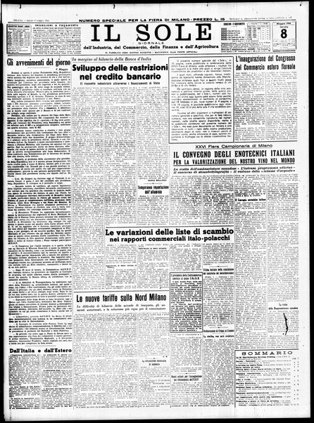 Il sole : giornale commerciale, agricolo, industriale... : organo ufficiale della Camera di commercio e industria di Milano ...