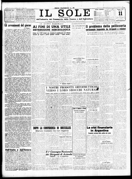 Il sole : giornale commerciale, agricolo, industriale... : organo ufficiale della Camera di commercio e industria di Milano ...