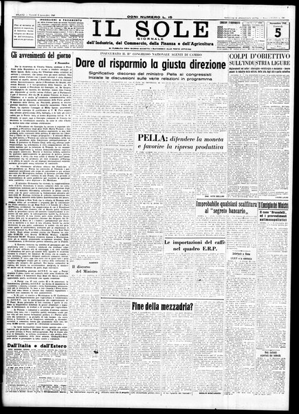 Il sole : giornale commerciale, agricolo, industriale... : organo ufficiale della Camera di commercio e industria di Milano ...