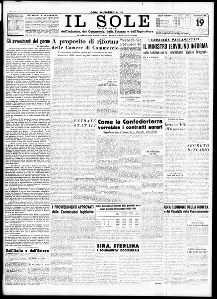 Il sole : giornale commerciale, agricolo, industriale... : organo ufficiale della Camera di commercio e industria di Milano ...