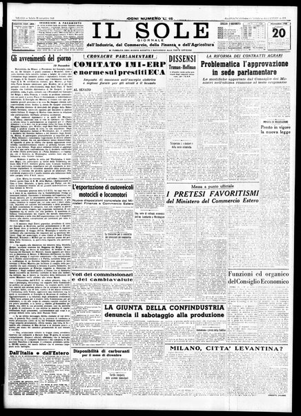 Il sole : giornale commerciale, agricolo, industriale... : organo ufficiale della Camera di commercio e industria di Milano ...