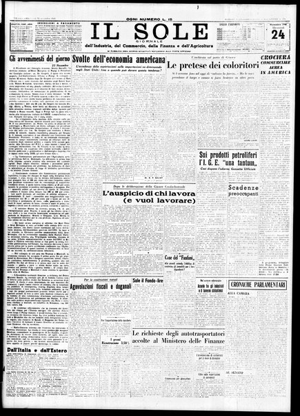 Il sole : giornale commerciale, agricolo, industriale... : organo ufficiale della Camera di commercio e industria di Milano ...