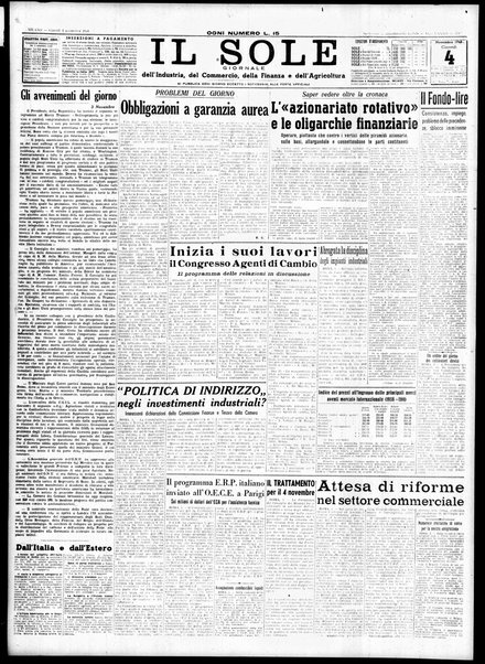 Il sole : giornale commerciale, agricolo, industriale... : organo ufficiale della Camera di commercio e industria di Milano ...