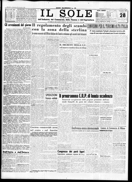 Il sole : giornale commerciale, agricolo, industriale... : organo ufficiale della Camera di commercio e industria di Milano ...