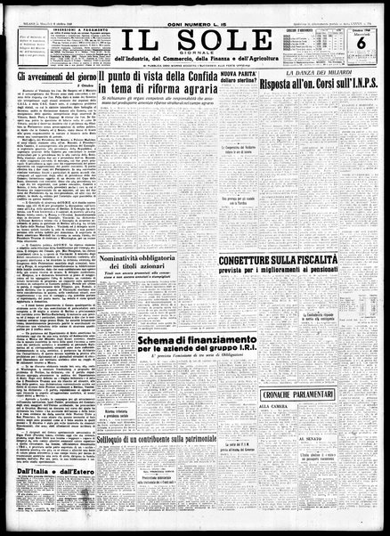 Il sole : giornale commerciale, agricolo, industriale... : organo ufficiale della Camera di commercio e industria di Milano ...