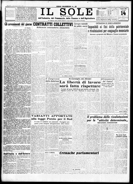 Il sole : giornale commerciale, agricolo, industriale... : organo ufficiale della Camera di commercio e industria di Milano ...