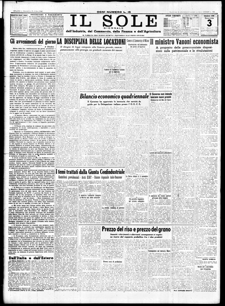 Il sole : giornale commerciale, agricolo, industriale... : organo ufficiale della Camera di commercio e industria di Milano ...