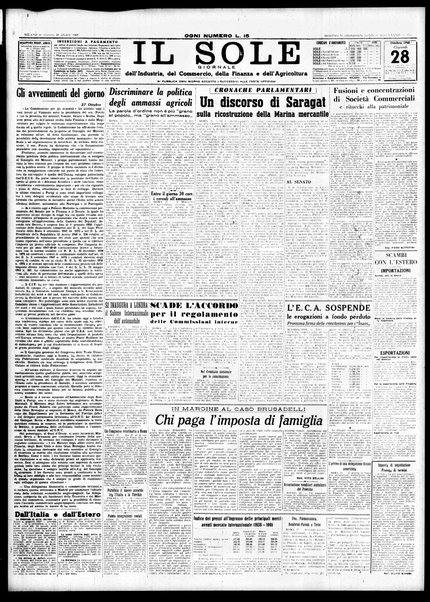 Il sole : giornale commerciale, agricolo, industriale... : organo ufficiale della Camera di commercio e industria di Milano ...