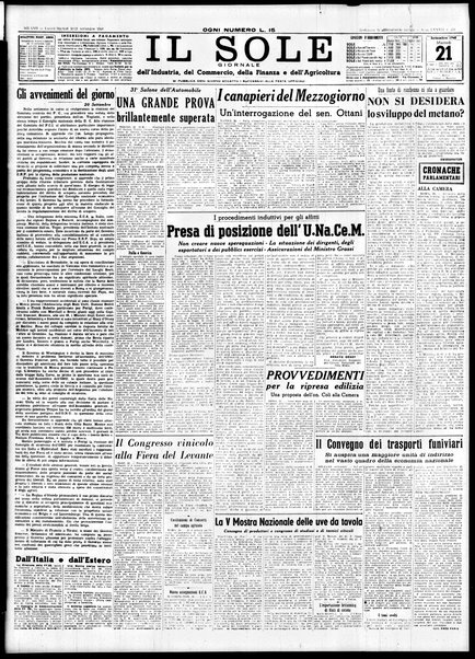 Il sole : giornale commerciale, agricolo, industriale... : organo ufficiale della Camera di commercio e industria di Milano ...