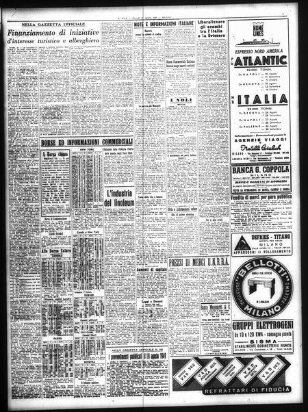 Il sole : giornale commerciale, agricolo, industriale... : organo ufficiale della Camera di commercio e industria di Milano ...