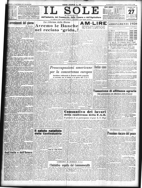 Il sole : giornale commerciale, agricolo, industriale... : organo ufficiale della Camera di commercio e industria di Milano ...