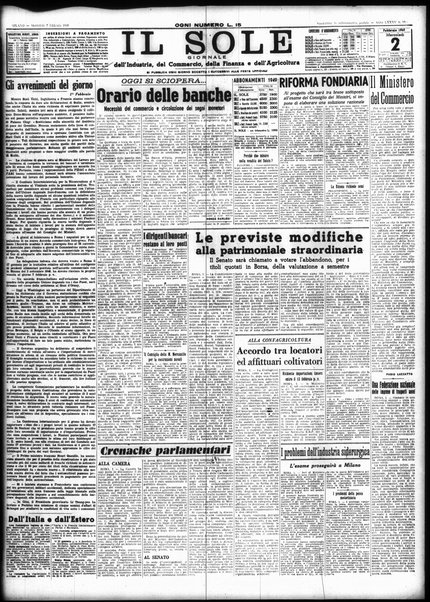 Il sole : giornale commerciale, agricolo, industriale... : organo ufficiale della Camera di commercio e industria di Milano ...