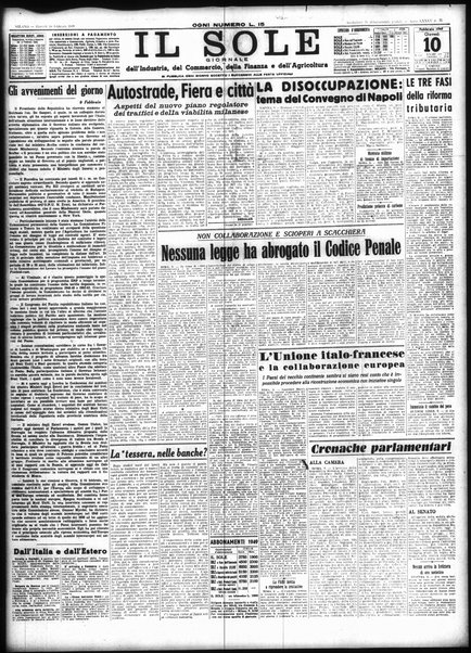 Il sole : giornale commerciale, agricolo, industriale... : organo ufficiale della Camera di commercio e industria di Milano ...