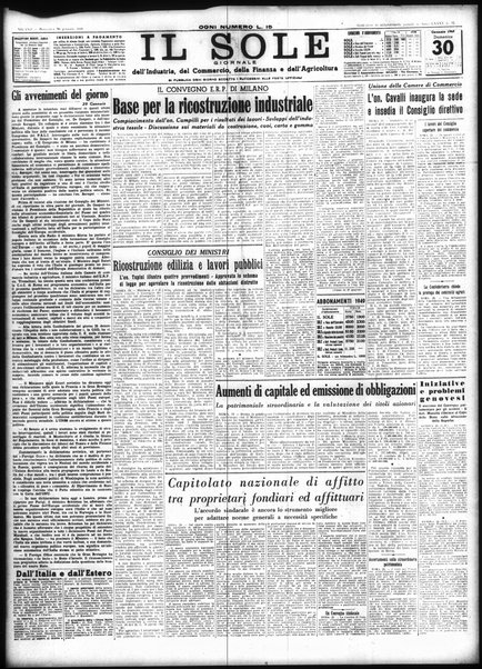 Il sole : giornale commerciale, agricolo, industriale... : organo ufficiale della Camera di commercio e industria di Milano ...