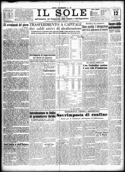 Il sole : giornale commerciale, agricolo, industriale... : organo ufficiale della Camera di commercio e industria di Milano ...