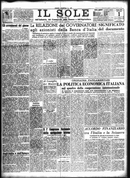 Il sole : giornale commerciale, agricolo, industriale... : organo ufficiale della Camera di commercio e industria di Milano ...