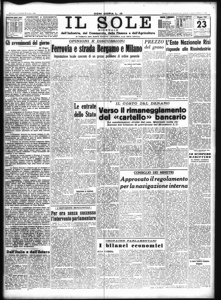 Il sole : giornale commerciale, agricolo, industriale... : organo ufficiale della Camera di commercio e industria di Milano ...