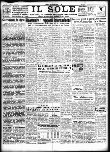 Il sole : giornale commerciale, agricolo, industriale... : organo ufficiale della Camera di commercio e industria di Milano ...