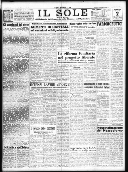 Il sole : giornale commerciale, agricolo, industriale... : organo ufficiale della Camera di commercio e industria di Milano ...