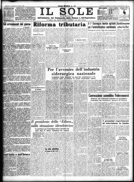 Il sole : giornale commerciale, agricolo, industriale... : organo ufficiale della Camera di commercio e industria di Milano ...