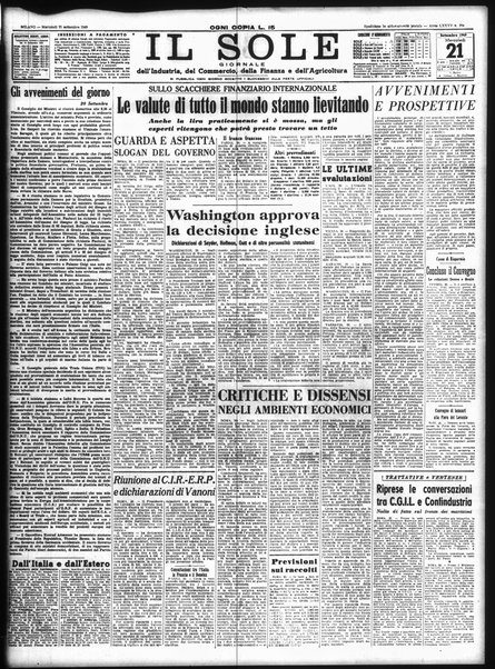 Il sole : giornale commerciale, agricolo, industriale... : organo ufficiale della Camera di commercio e industria di Milano ...