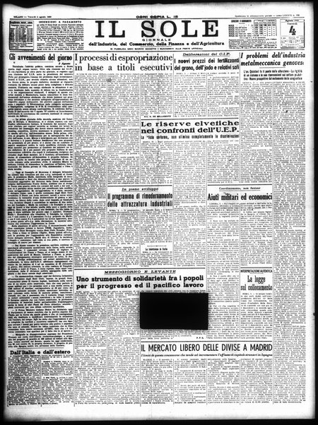 Il sole : giornale commerciale, agricolo, industriale... : organo ufficiale della Camera di commercio e industria di Milano ...