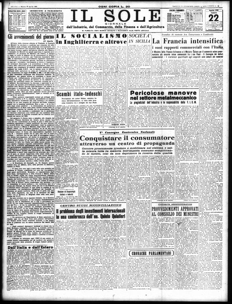 Il sole : giornale commerciale, agricolo, industriale... : organo ufficiale della Camera di commercio e industria di Milano ...