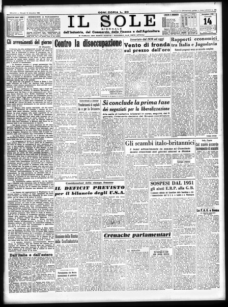 Il sole : giornale commerciale, agricolo, industriale... : organo ufficiale della Camera di commercio e industria di Milano ...