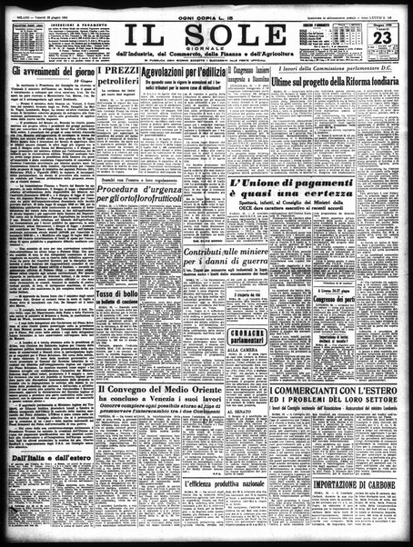 Il sole : giornale commerciale, agricolo, industriale... : organo ufficiale della Camera di commercio e industria di Milano ...