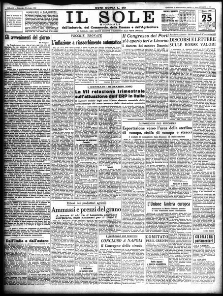 Il sole : giornale commerciale, agricolo, industriale... : organo ufficiale della Camera di commercio e industria di Milano ...