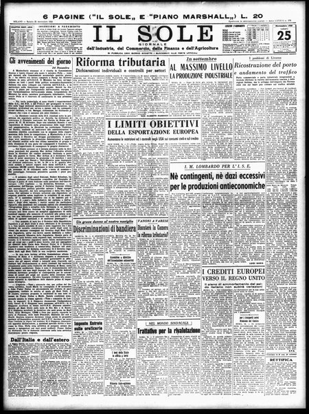 Il sole : giornale commerciale, agricolo, industriale... : organo ufficiale della Camera di commercio e industria di Milano ...