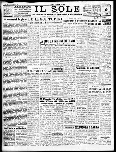 Il sole : giornale commerciale, agricolo, industriale... : organo ufficiale della Camera di commercio e industria di Milano ...