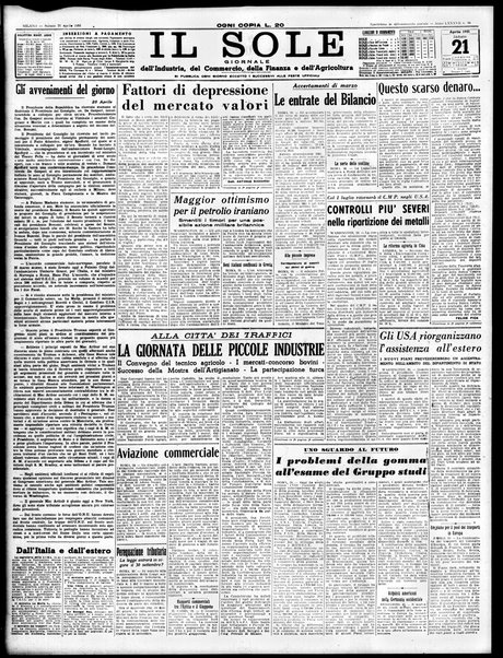 Il sole : giornale commerciale, agricolo, industriale... : organo ufficiale della Camera di commercio e industria di Milano ...