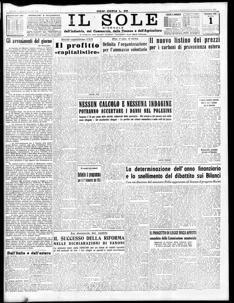 Il sole : giornale commerciale, agricolo, industriale... : organo ufficiale della Camera di commercio e industria di Milano ...