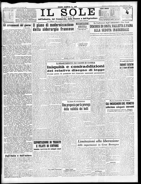 Il sole : giornale commerciale, agricolo, industriale... : organo ufficiale della Camera di commercio e industria di Milano ...