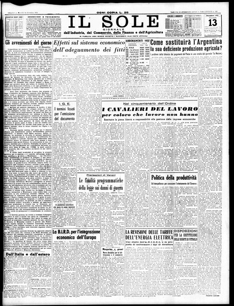 Il sole : giornale commerciale, agricolo, industriale... : organo ufficiale della Camera di commercio e industria di Milano ...