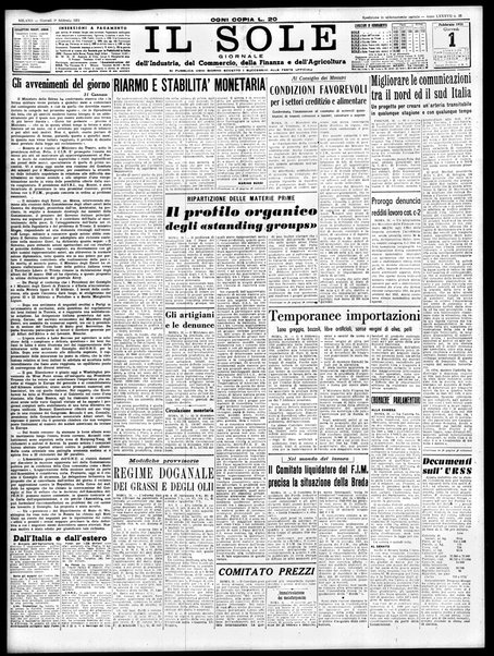Il sole : giornale commerciale, agricolo, industriale... : organo ufficiale della Camera di commercio e industria di Milano ...