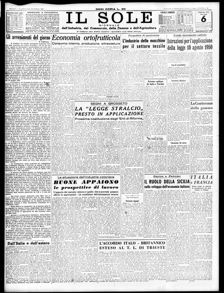 Il sole : giornale commerciale, agricolo, industriale... : organo ufficiale della Camera di commercio e industria di Milano ...