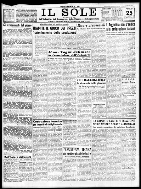 Il sole : giornale commerciale, agricolo, industriale... : organo ufficiale della Camera di commercio e industria di Milano ...