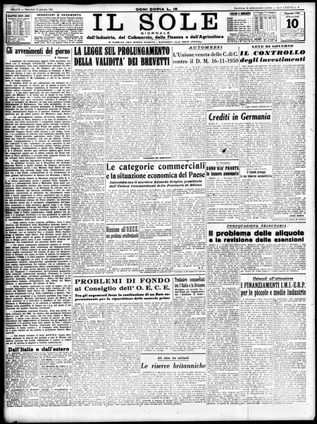 Il sole : giornale commerciale, agricolo, industriale... : organo ufficiale della Camera di commercio e industria di Milano ...