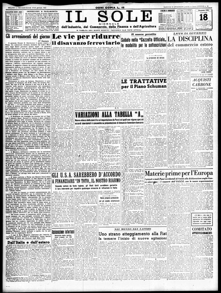 Il sole : giornale commerciale, agricolo, industriale... : organo ufficiale della Camera di commercio e industria di Milano ...